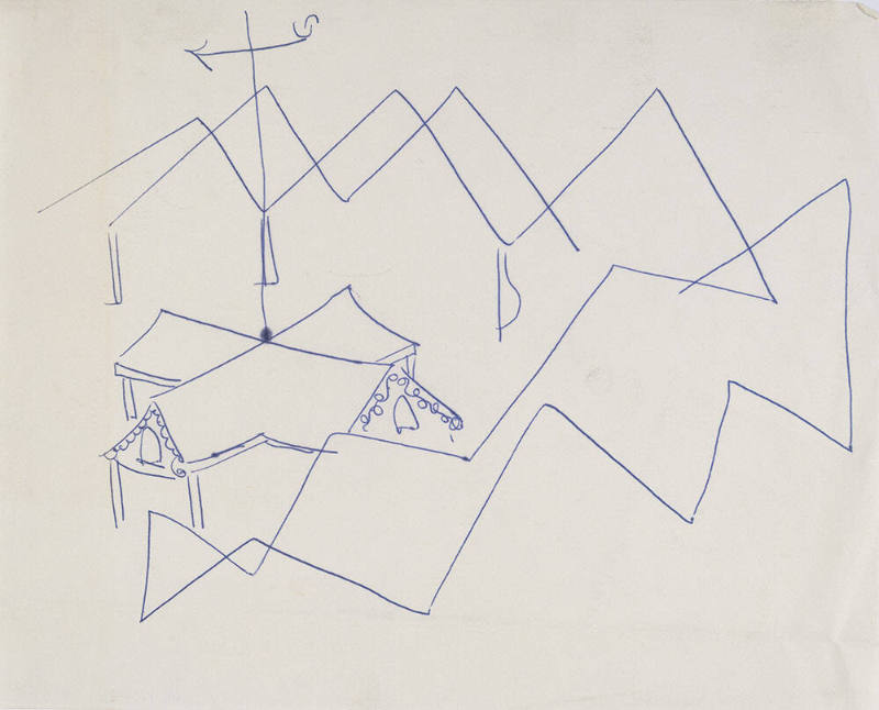 Sketch of Site Plan, Ontario Pavillion, Showing Architectural Frame