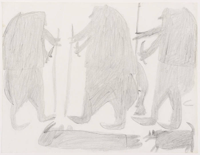 Untitled (Three figures with knives and spears)