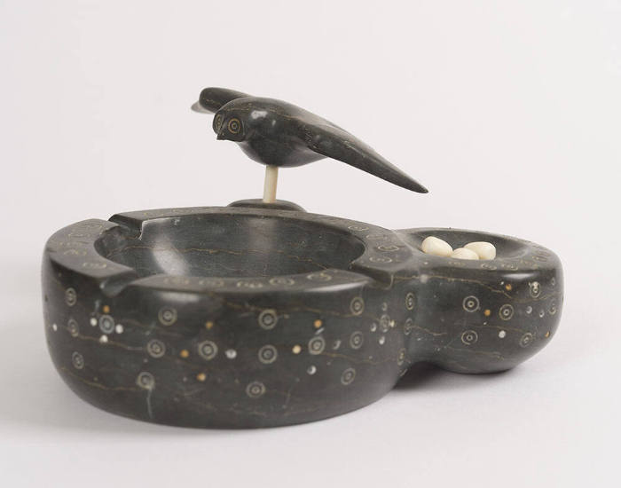 Ashtray with Owl and Nest