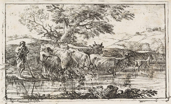 Le Troupeau a l'abreuvoir (The Herd at the Watering-Place)