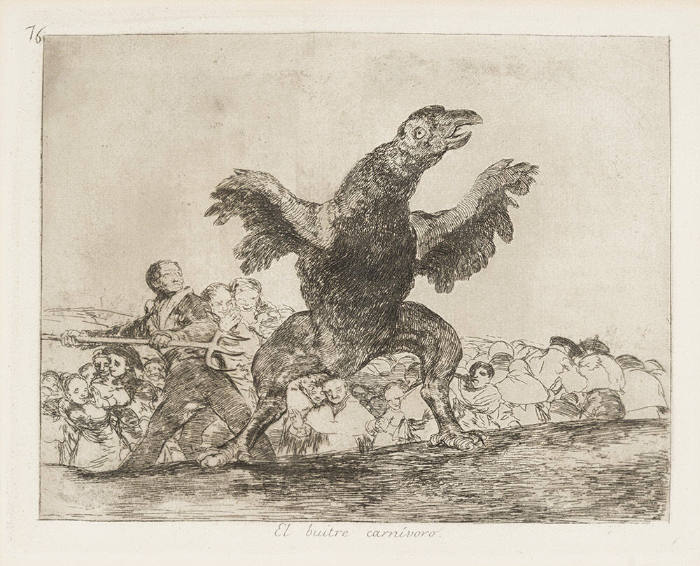 El buitre carnivoro (The carnivorous vulture) (The Disasters of War, Plate. No. 76)