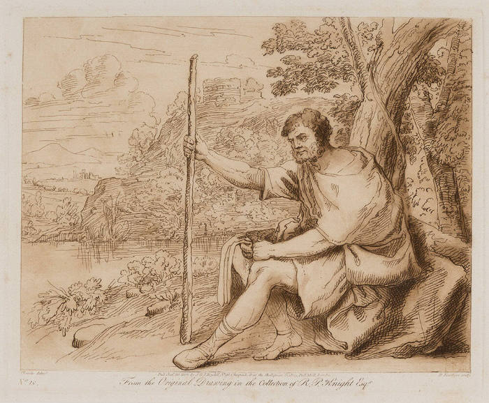 Landscape with Herdsman: Figures (Copy from Raphael)