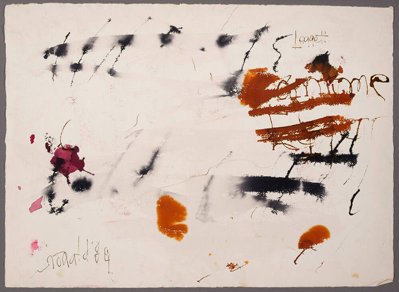 Untitled (Purple, orange and black forms)