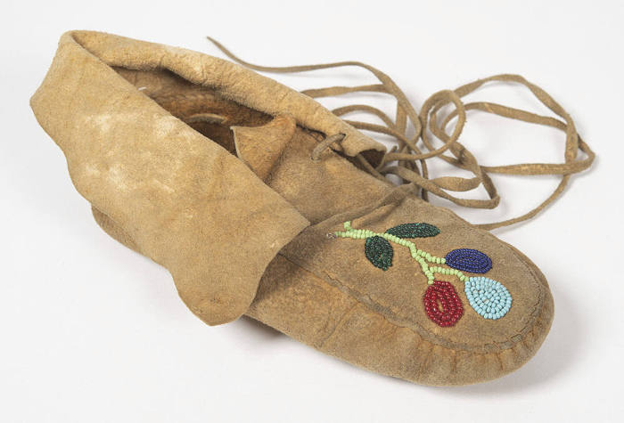 Untitled (Moccasin with floral motif)