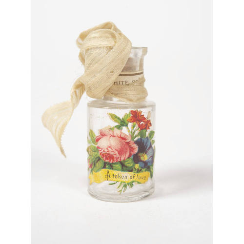 Untitled (Glass bottle with floral motif)