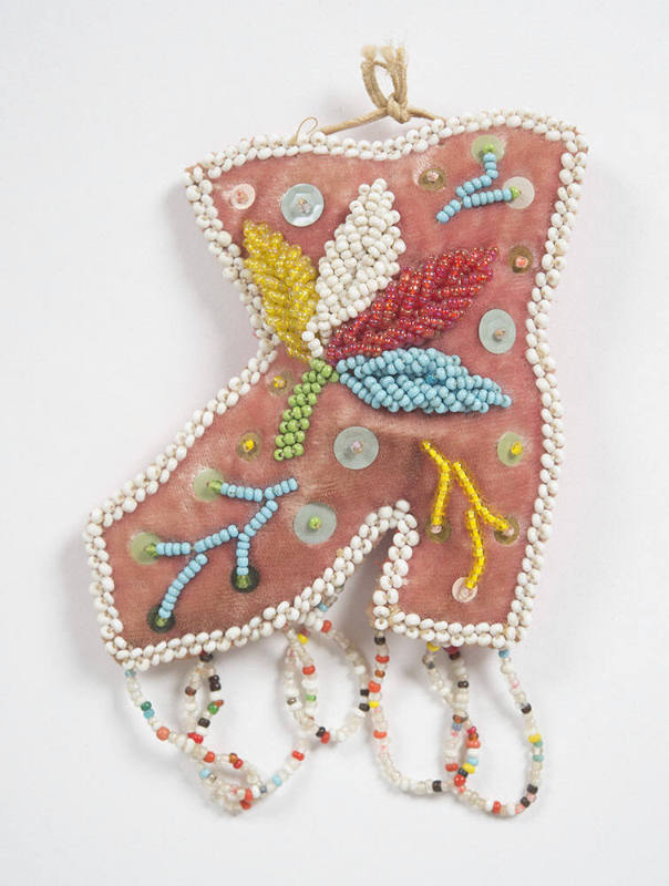 Untitled (Boot-shaped pincushion with floral motif)