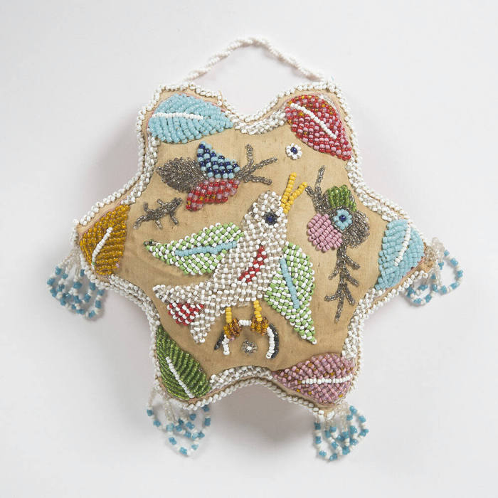 Untitled (Star-shaped pincushion with bird motif)