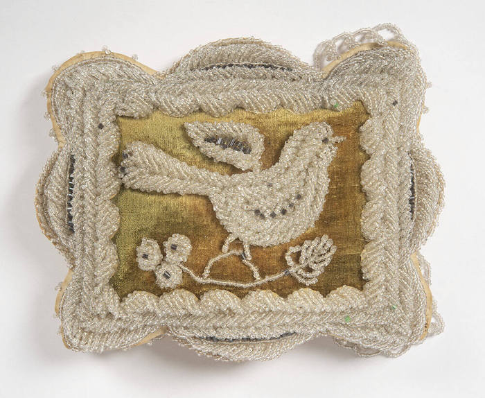 Untitled (Rectangular hatpin cushion with bird motif)