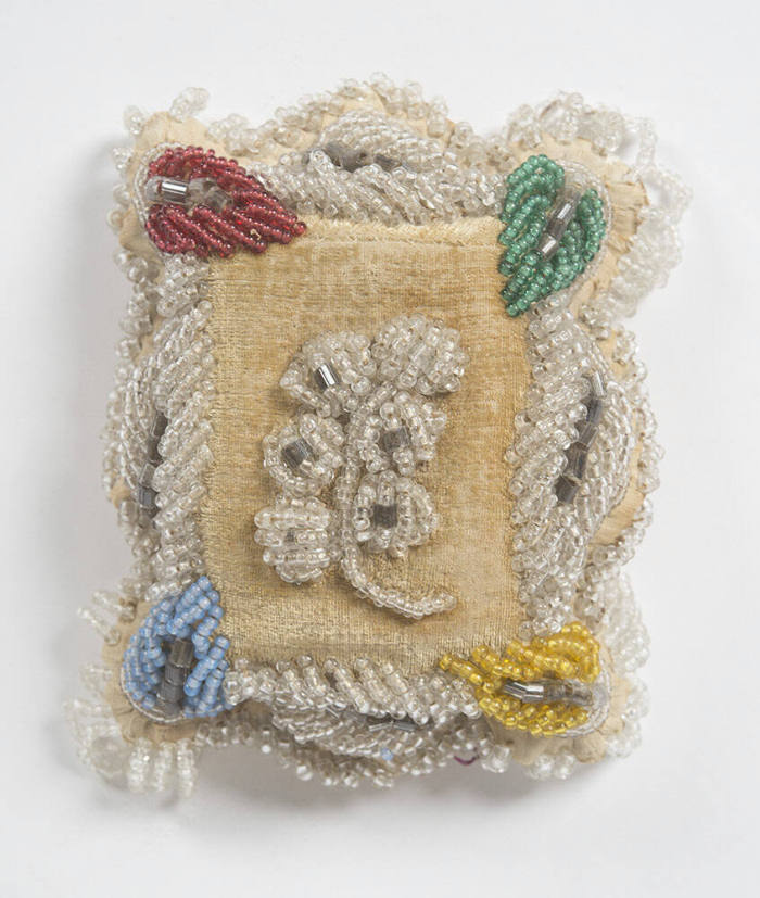 Untitled (Rectangular pincushion with floral motif)