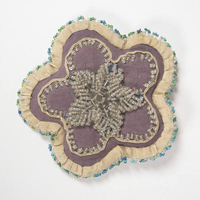 Untitled (Floral-shaped pincushion with floral motif)