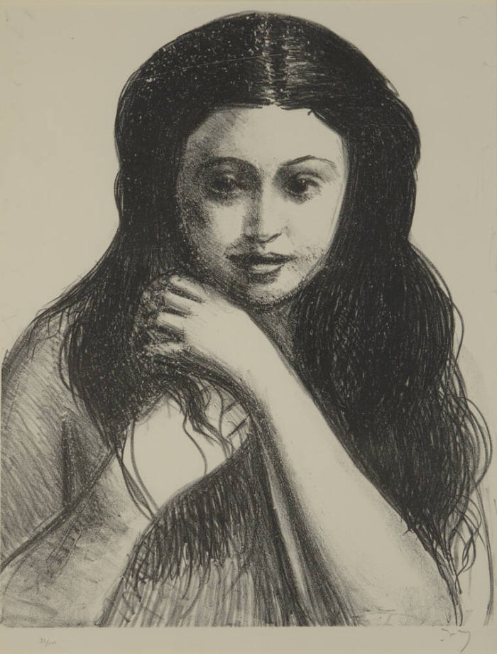 Femme Avec Cheveux Noir