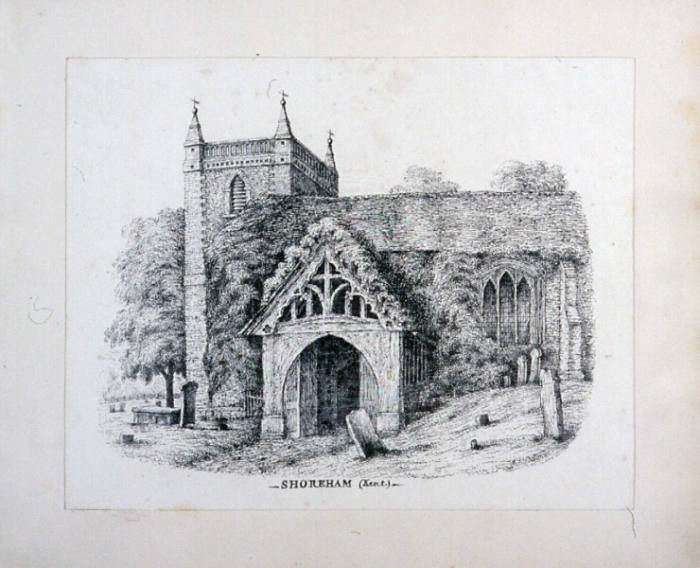 Sketch Book bound by William Wood and containing ink sketches by W. Wood, Late 19th c. lithographs of English Churches, 18th c. etchings and photographs of Macclesfield and Prestbury, Cheshire