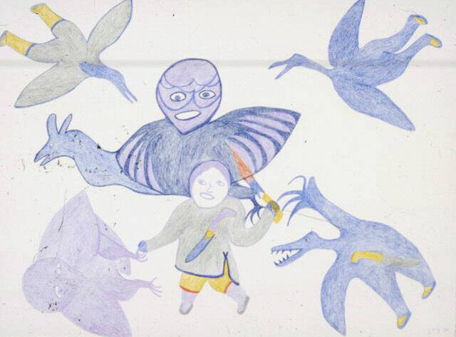 Untitled (Hunter and spirit birds)