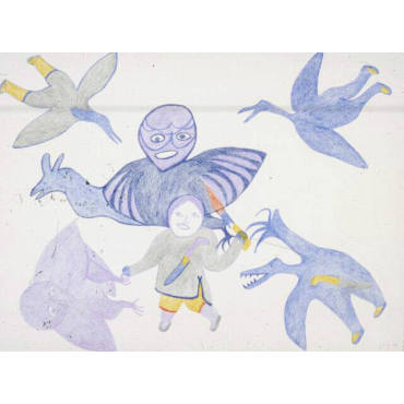 Untitled (Hunter and spirit birds)